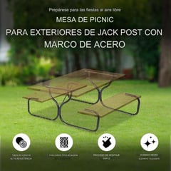 SEASONAL TRENDS - Juego de Armazón para Mesa de Picnic Alta Resistencia Negro