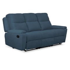 ELITE LIVING - Sofá Reclinable 3 Puestos Marsella Microfibra Azul