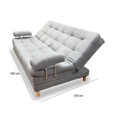 INDUSTRIAL BASESTILOS - Sofá Cama Cooper 3 Posiciones en Anti Rasguños Gris Patas de Madera