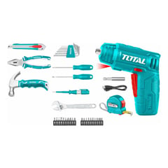 TOTAL - Atornillador Inalámbrico 4V Estuche Plástico + 37 Piezas Super Select