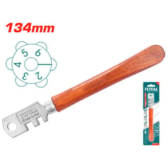 TOTAL TOOLS - Cortavidrio Mango De Madera 130mm Con 6 Cuchillas