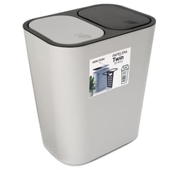 ENERGY PLUS - Cesto de Basura 2 Compartimientos Sistema Push 20l Gris