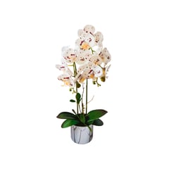 JUST HOME COLLECTION - Planta Artificial Orquídea Premium 29x55cm Blanco Jardín