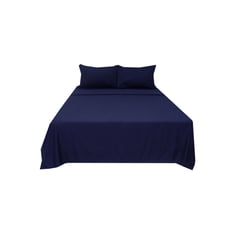 undefined - Sábana Doble Natural Hometex Azul Zafiro Hometex