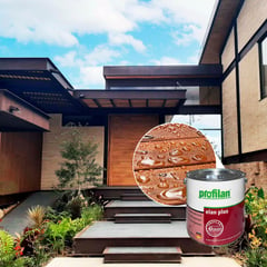 PROFILAN - Pintura para Madera En Exterior Base Solvente Color Teca 2.5 Lts Elan Plus