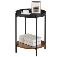 VIRTUAL MUEBLES - Mesa Auxiliar Tree 55X43X43Cm Negro y Roble