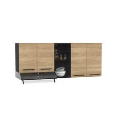 JUST HOME COLLECTION - Mueble Superior Cocina 150 Luna RH (1c) Europeo/Wengue 60x150x31.5 cm