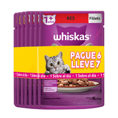 WHISKAS - Alimento Húmedo Gatos Pague 6 Lleve 7