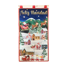 TEXTILES LA FLORESTA - Pendón Trineo Noel Acolchado 90x46 cm