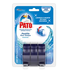 PATO - Limpiador Sanitario Pastillas Azul 3 Unidades x120 Gramos