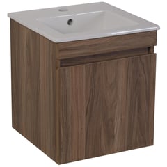 SENSI DACQUA - Mueble De Baño Bonsai Roble Café 43 X 43 X 47 Cm Incluye Lavamanos