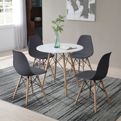 JUST HOME COLLECTION - Juego Comedor Eames Redondo 4 Puestos