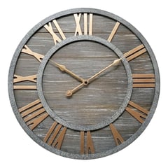 JUST HOME COLLECTION - Reloj Romano 78 Cm Gris/Dorado