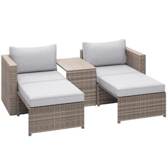 JUST HOME COLLECTION - Juego Terraza 5 Piezas Rattan Pe Pipa