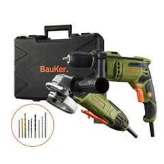 BAUKER - Set De Esmeril Taladro 13 650w