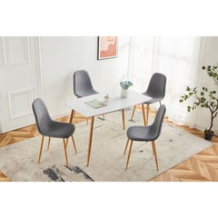 JUST HOME COLLECTION - Set Comedor 4 Puestos Scan Bca