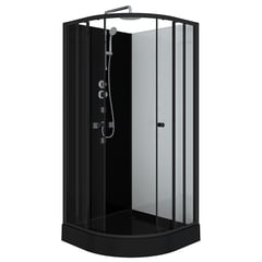 SENSI DACQUA - Cabina Curva 90x90x205 Negra/Blanca