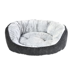 PETIZOOS - Cama Para Perro Redonda 55x45x17 Cm Negro - Gris