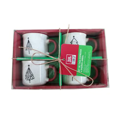 DEAR SANTA - Set X4 Mugs Espreso Diseño Arbol