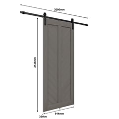 HOLZTEK - Puerta Corredera 91.4x213.4 Cm Panel Gris