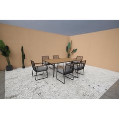 JUST HOME COLLECTION - Juego Comedor Exterior 7 Piezas Metal Granada Color