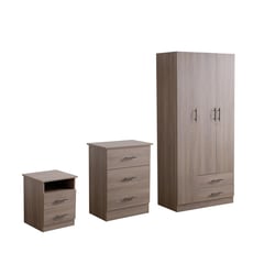 JUST HOME COLLECTION - Combo Closet + Mesa de Noche + Comoda Rio