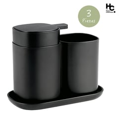 JUST HOME COLLECTION - SET 3PZ ACC BANO NEGRO